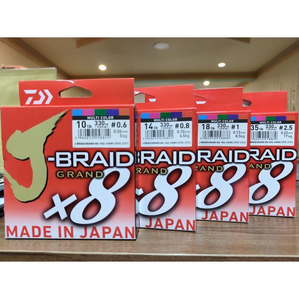 PE Daiwa J Braid Grand X8 Multicolor 330 yd