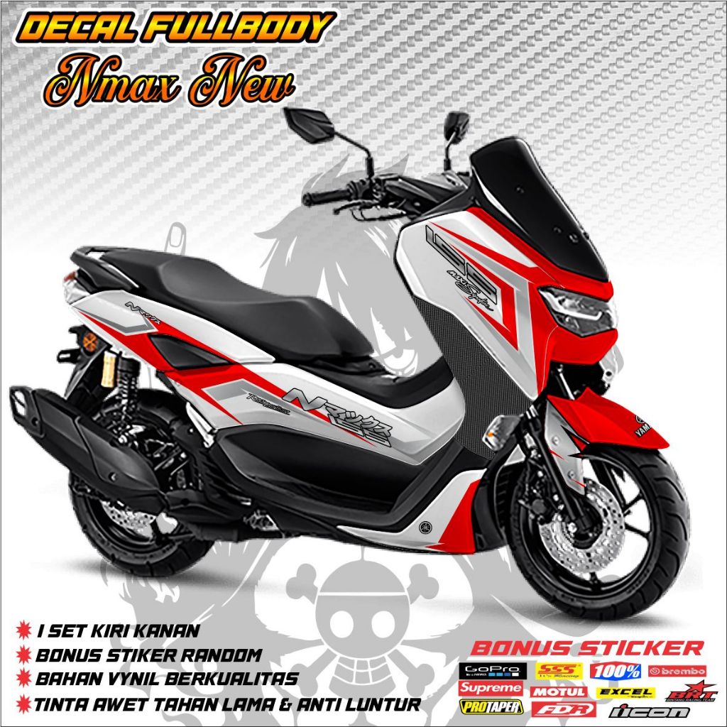 Striping Fullbody Nmax New - Sticker Decal Nmax New Fullbody Block putih - Sticker Variasi Yamaha Nm