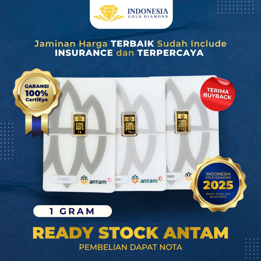 Logam Mulia ANTAM 1 Gram — Sertifikat Asli