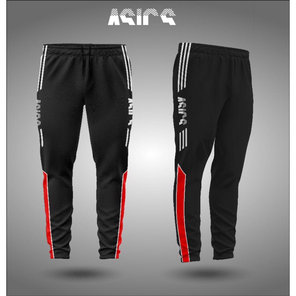 Asics Celana Olahraga Panjang/Black/White/Red