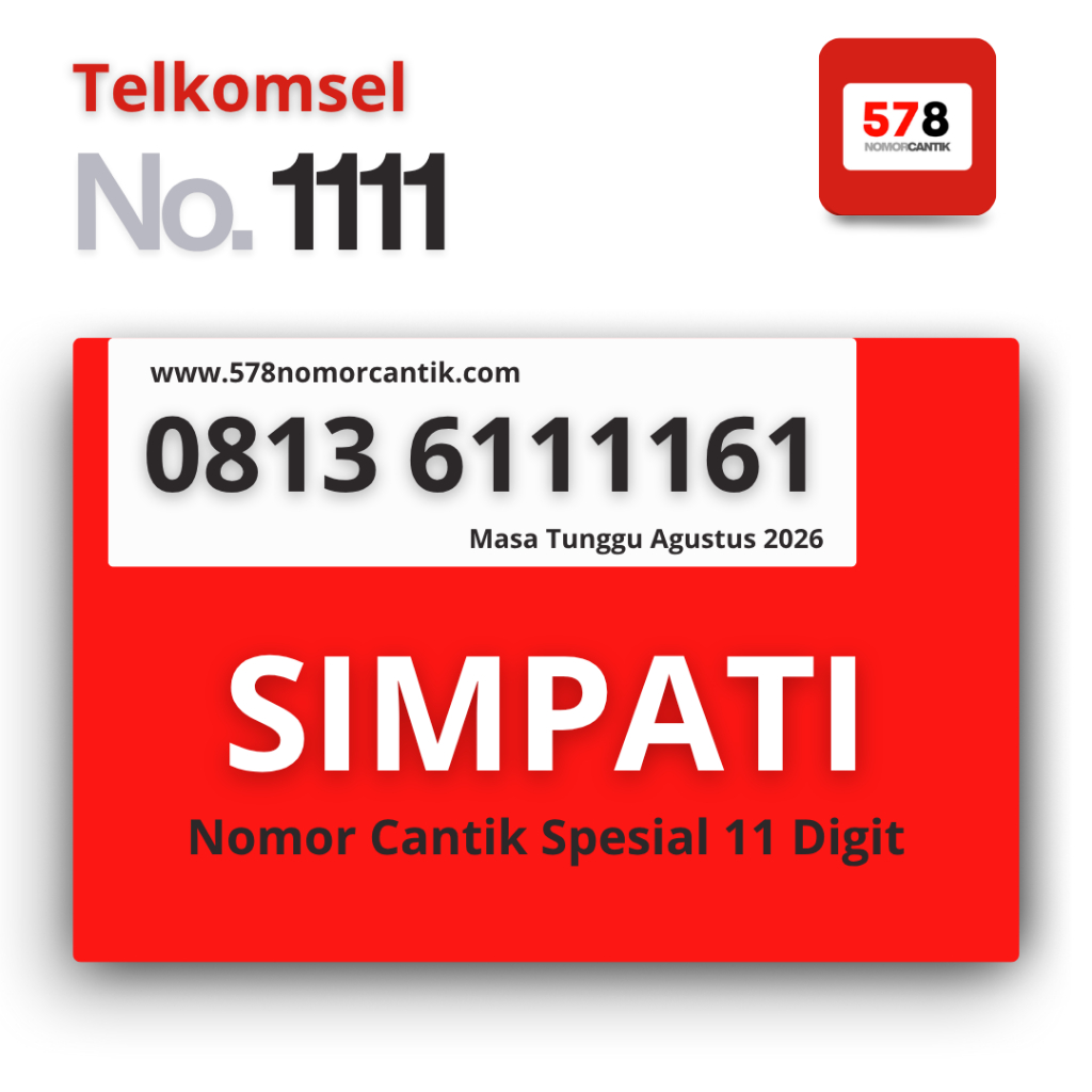 Kartu Perdana Nomor Cantik Telkomsel 11Digit 1111