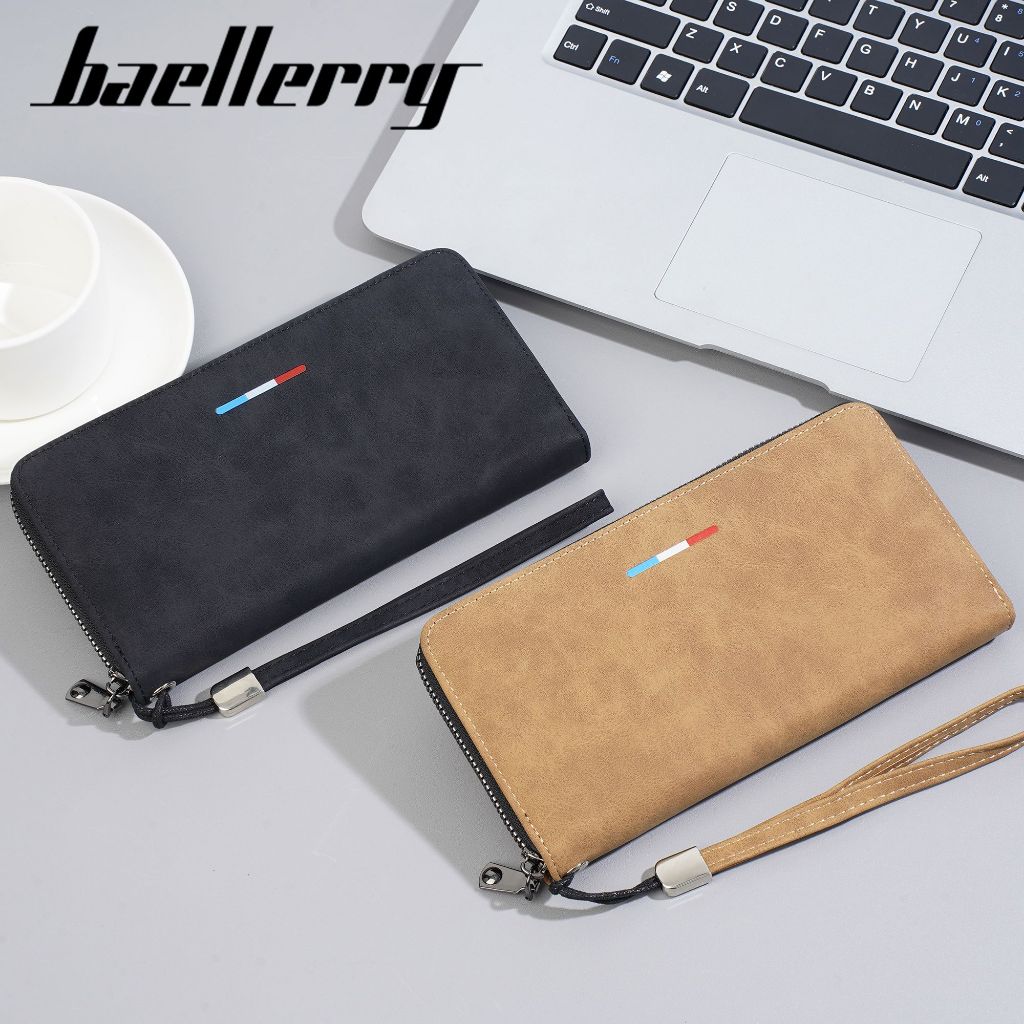 Garansi Baellerry C3097 Dompet Pria Wanita Panjang Bahan Kulit Pu Leather Premium Baeos
