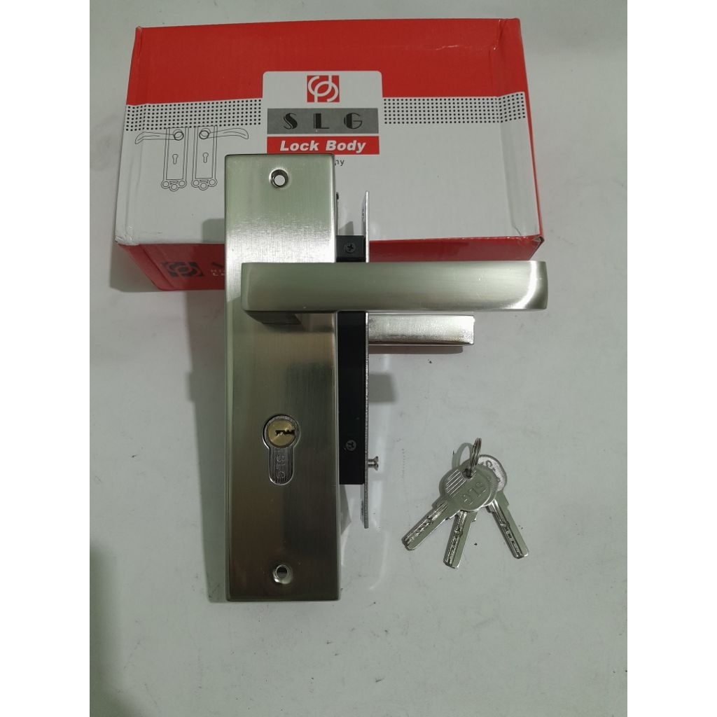 handle Gagang kunci pintu Tanggung Bulat Aluminium Soligen SET CP 8207