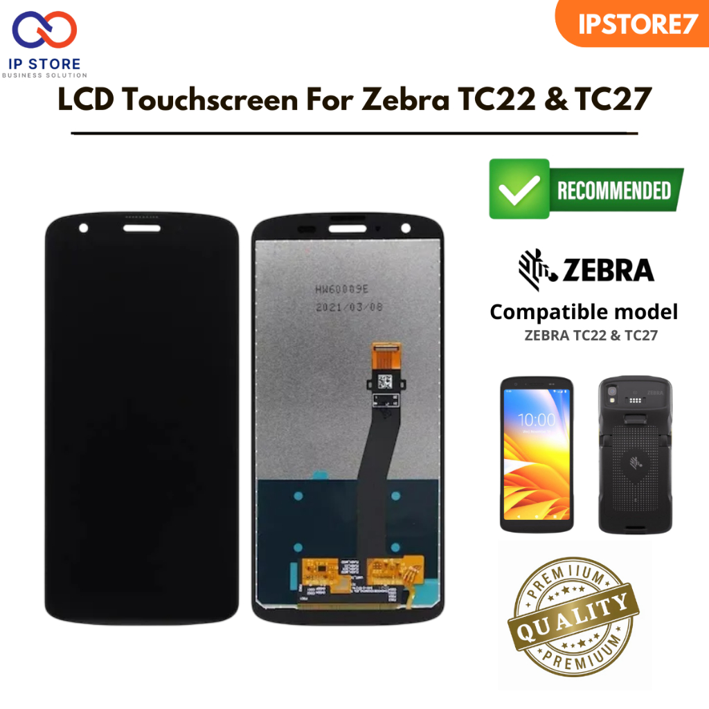 Zebra LCD Touchscreen Pengganti untuk Scanner Zebra TC22 & TC27 Display Digitizer Assembly Kualitas 