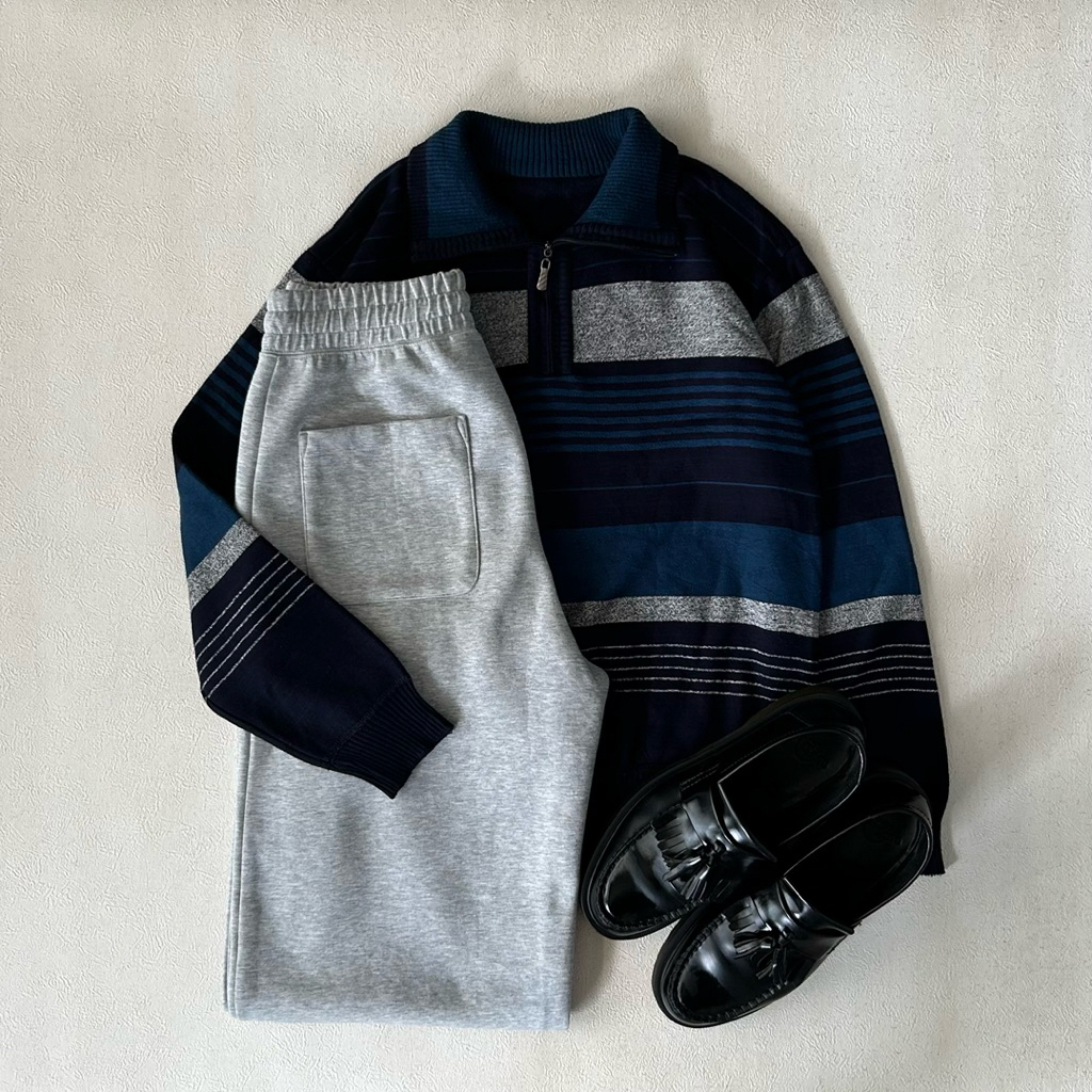 outer Half zipper knit