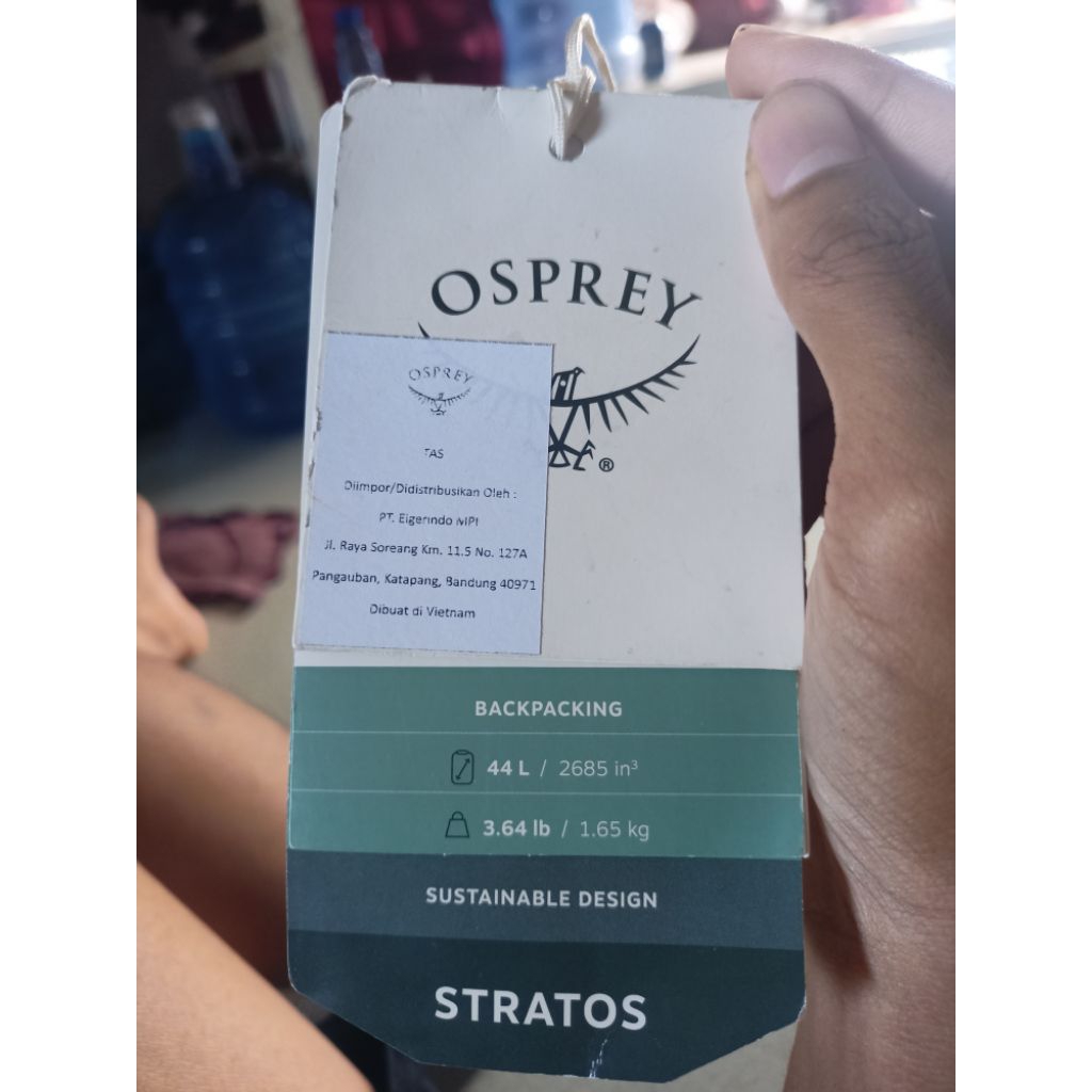 osprey stratos 44L second