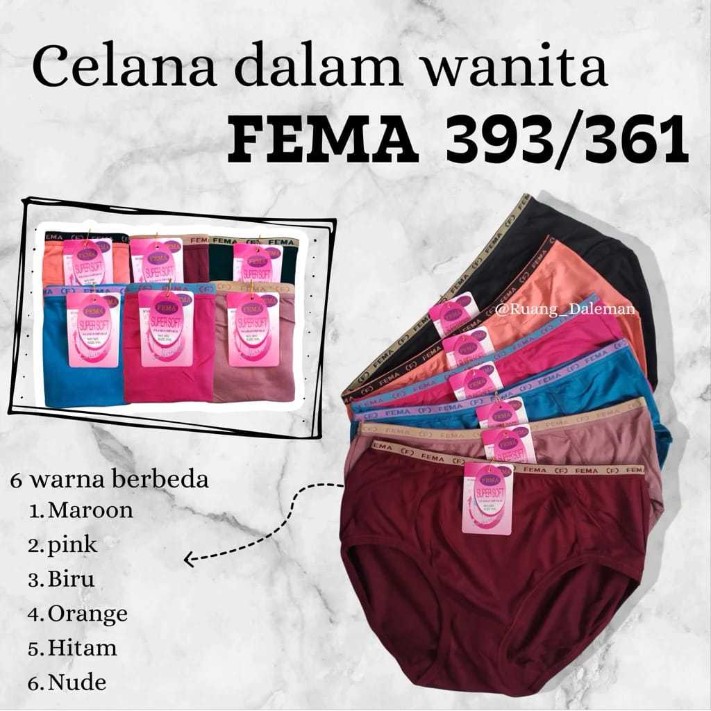 [ 1 pcs, 3 pcs] CD FEMA 393/361, Celana Dalam Wanita Mislily, CD Wanita Fema 375 Adem Lembut Harga G