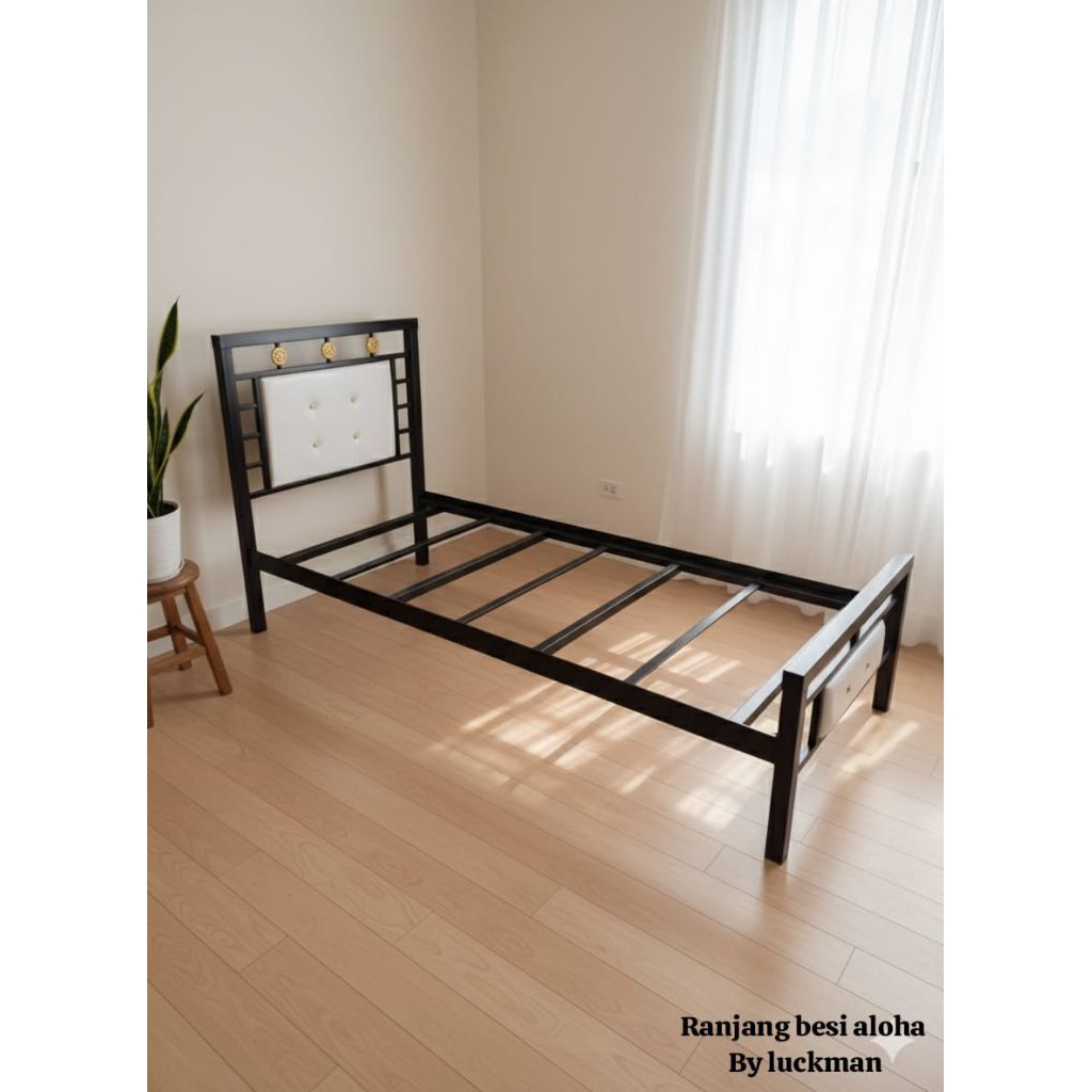 Ranjang Besi Aloha 160 x 200 set lengkap Rangka besi padat