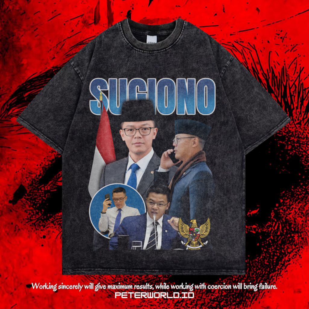 Kaos Pak Menteri Sugiono Oversize Washing Vintage Tee | Kaos Oversized | Kaos Washing | Oversized T 