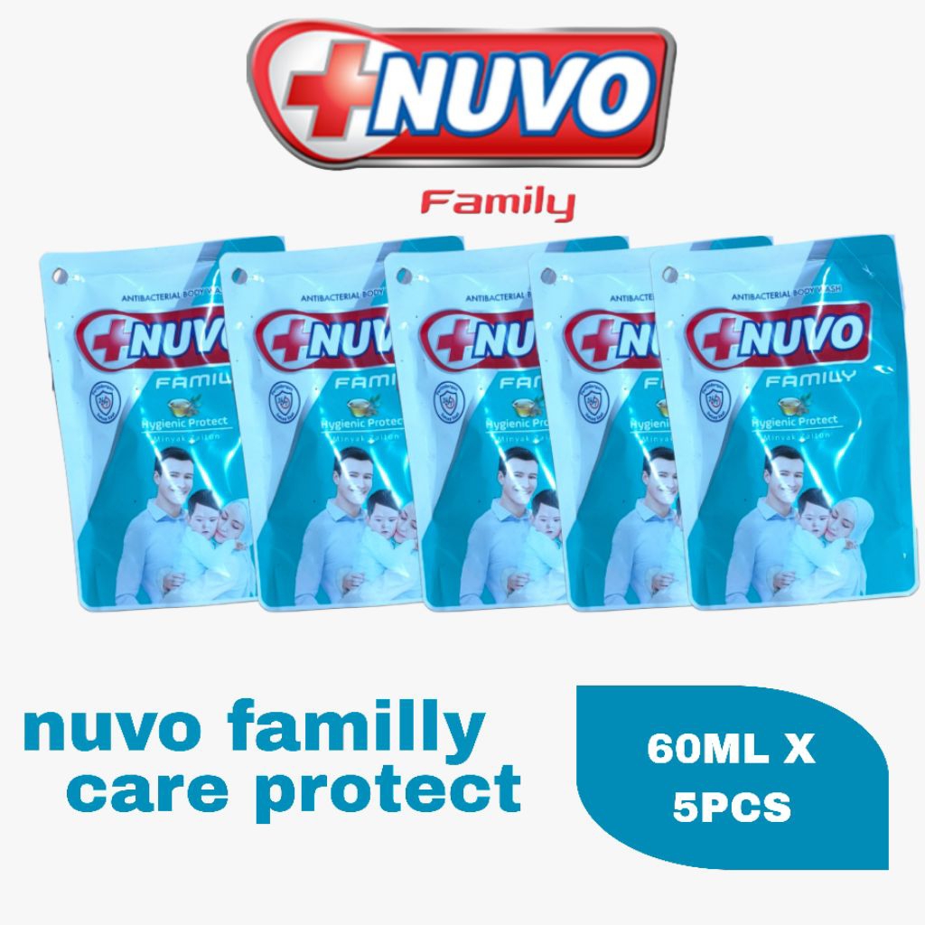 NUVO SABUN CAIR HYGIENIC PROTECT MINYAK ZAITUN 60ML X 5 PCS