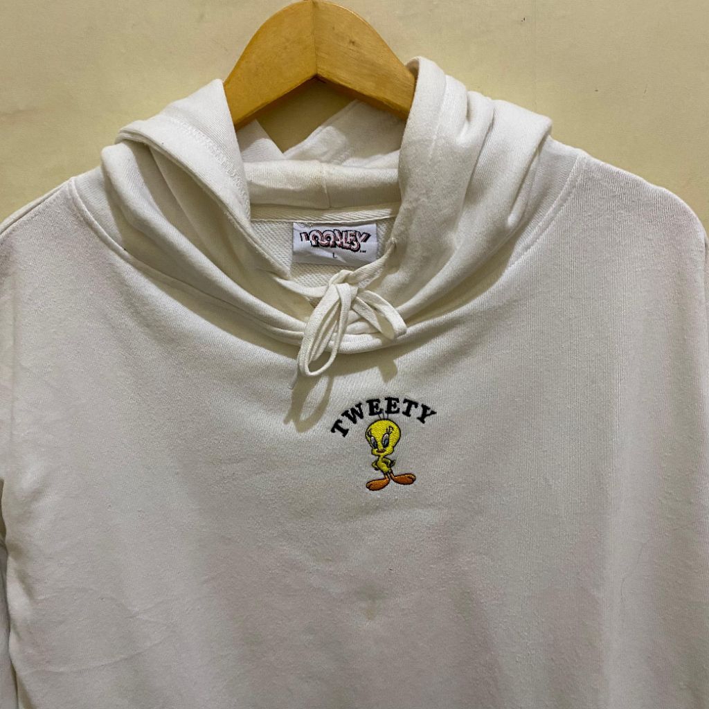 Hoodie Looney tunes Tweety Center logo bordir original second Bekas murah, jual hoodie Tweety origin