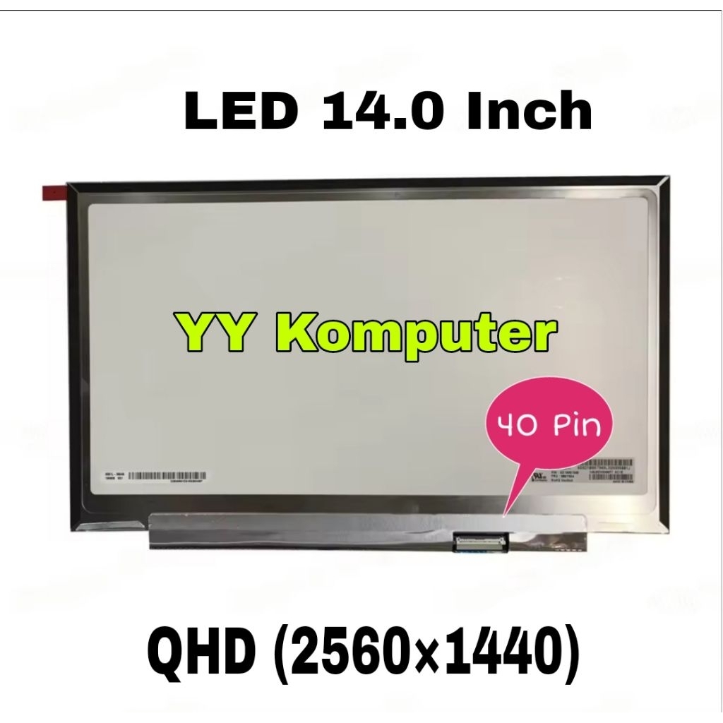 Layar LED LCD Laptop Lenovo X1 Carbon Gen 3rd LP140QH1 SP A1 LP140QH2 SP B1 14 Inch 40 Pin QHD