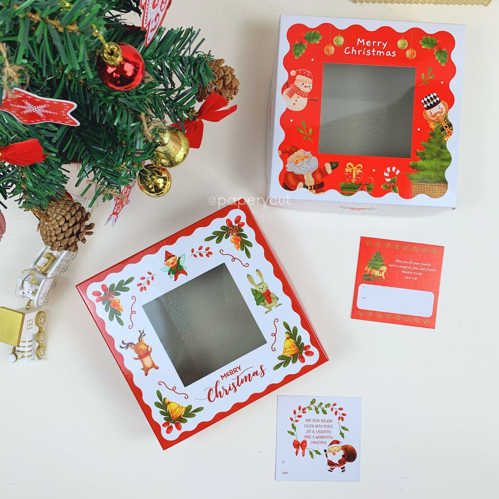 Box Kotak Kue Hampers Natal / Christmas / Imlek / Lebaran 18 x 18 x 5 cm / 20 x 20 x 5 cm- ECO