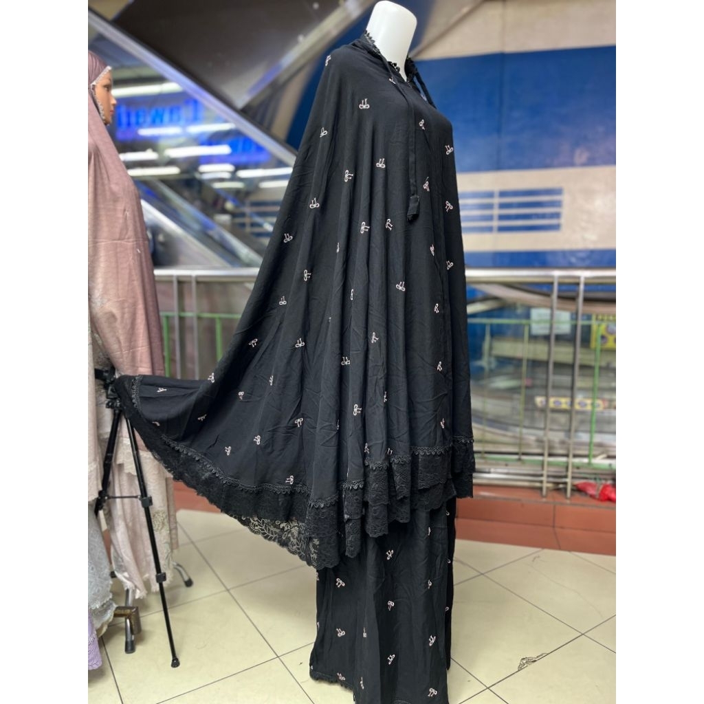 Mukena dewasa rayon tuwil bordir pita timbul original