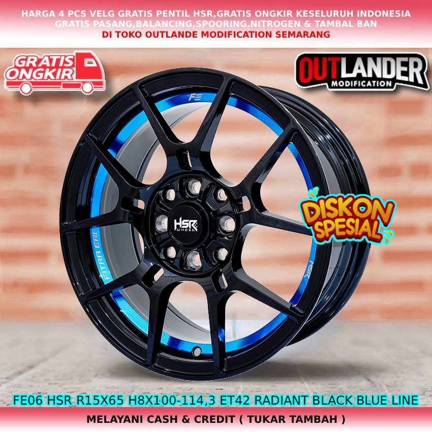 Velg racing untuk mobil Baleno| Karimun| Ignis| Swift| dll velg hsr fe06 R15