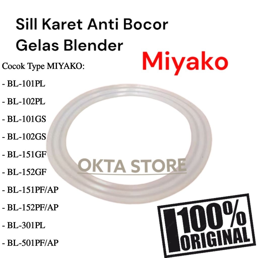 Sill / Seal Karet Blender Miyako Gelas Jus dan Bumbu BL-101PL- BL-102PL- BL-101GS- BL-102GS- BL-151G