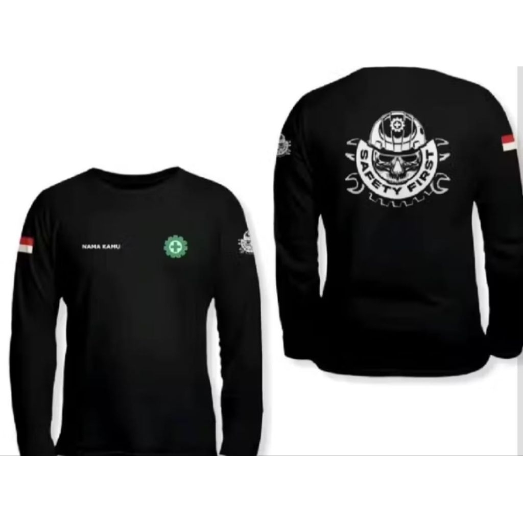 Kaos Lengan Panjang SAFETY FIRST Kaos Distro Unisex