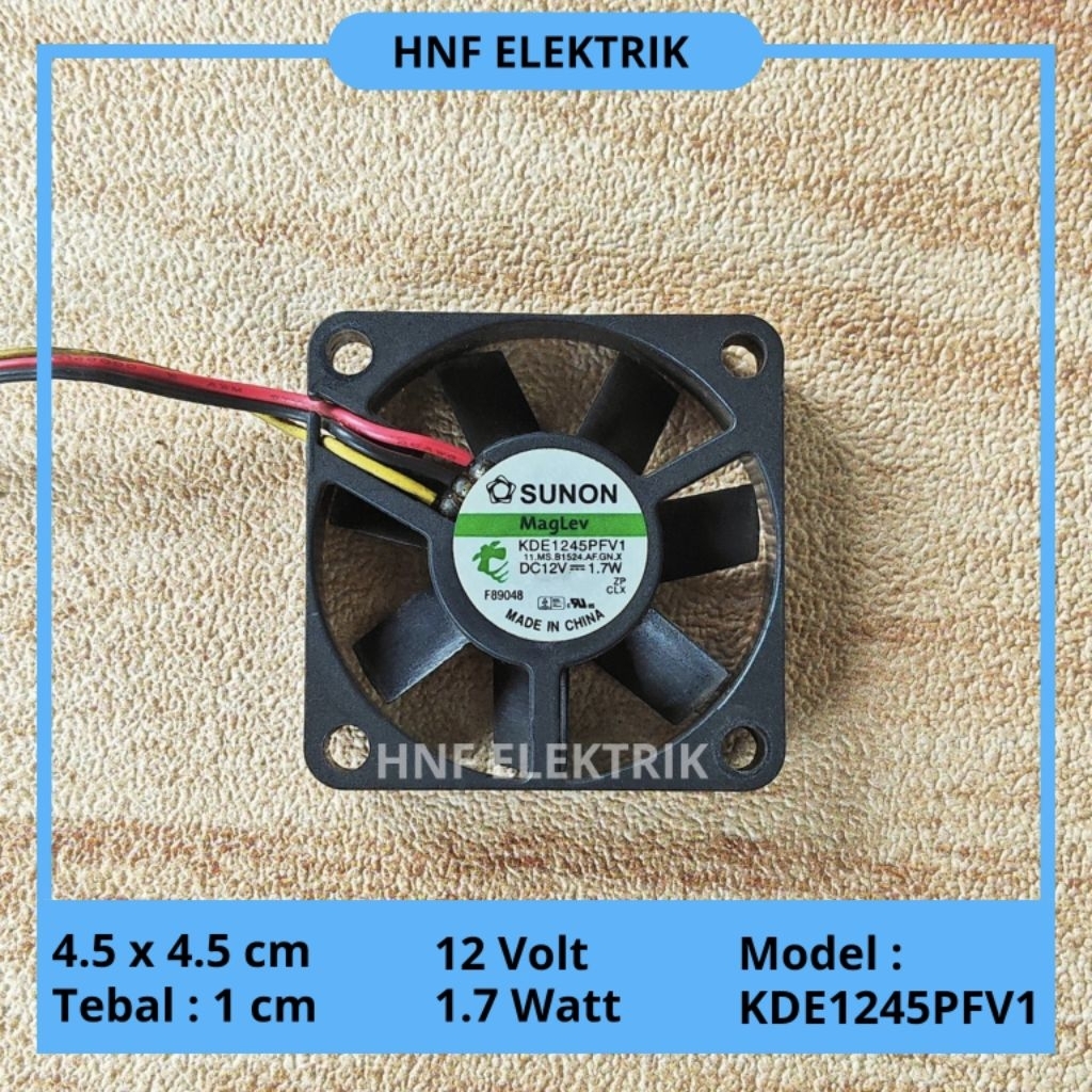 Kipas DC 4.5 x 4.5 cm 12V 1.7W Tebal 1cm Fan DC 12V 1,7W