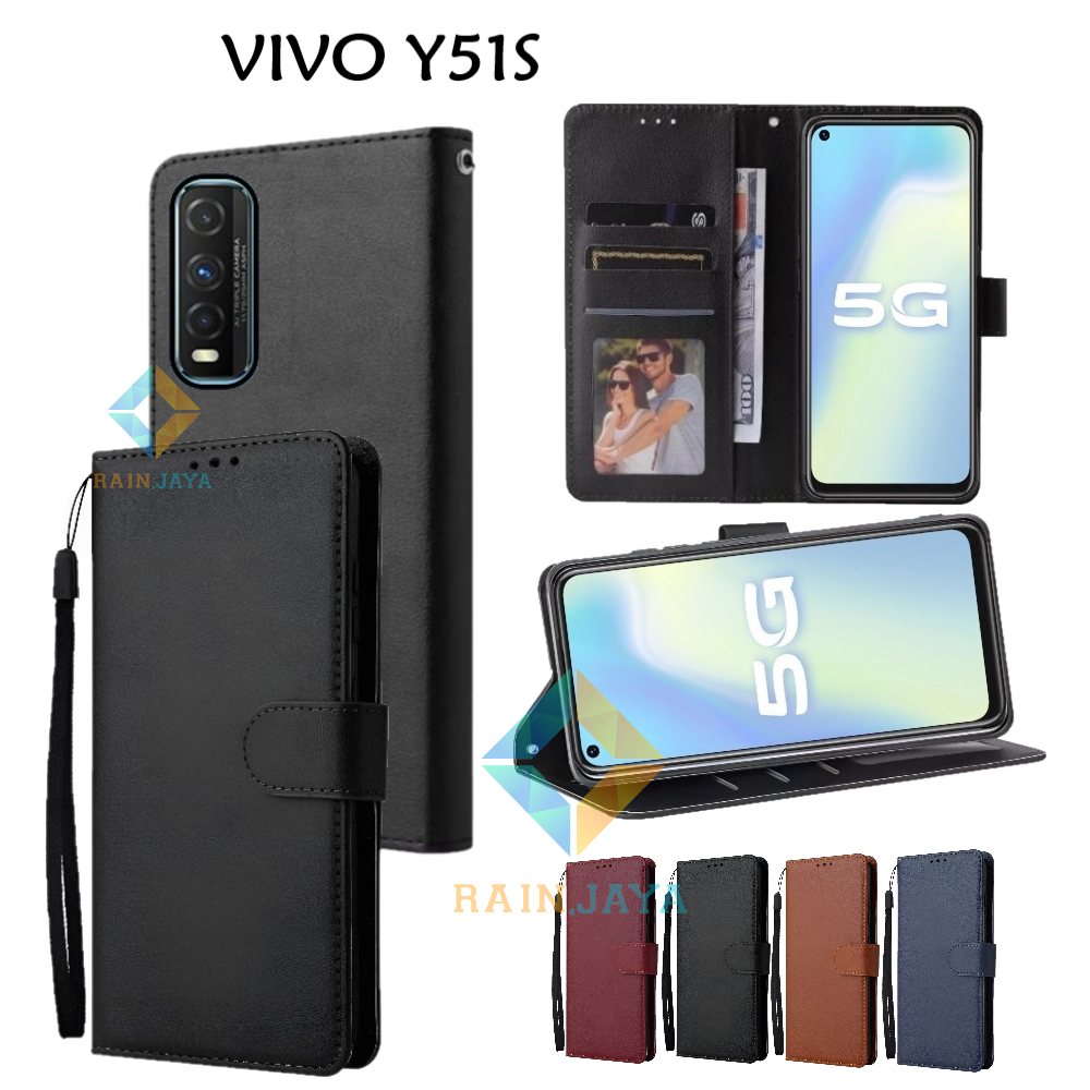 Flip Case Vivo Y51S Dompet Wallet Leather Case Premium Casing Hp Vivo Y51S