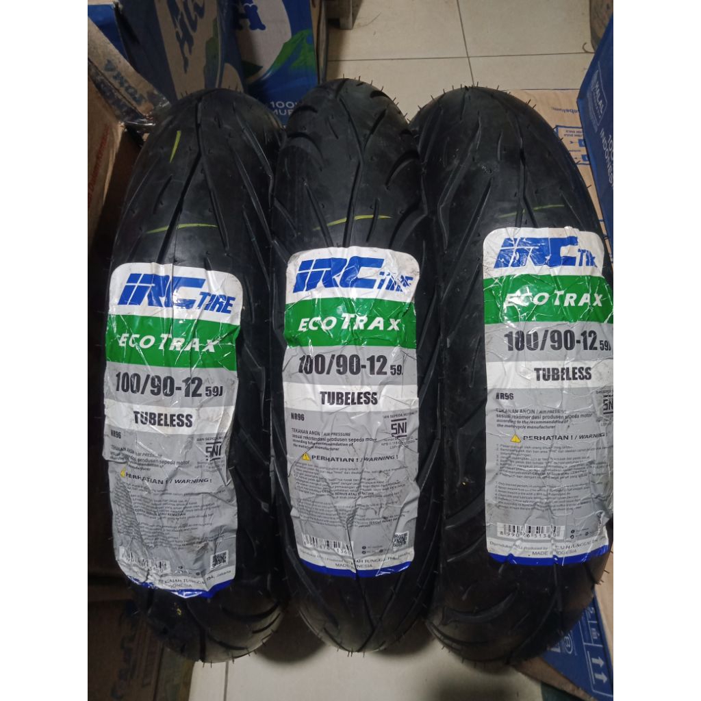 Ban IRC ECOTRAX Tubeless ukuran 100/90-12