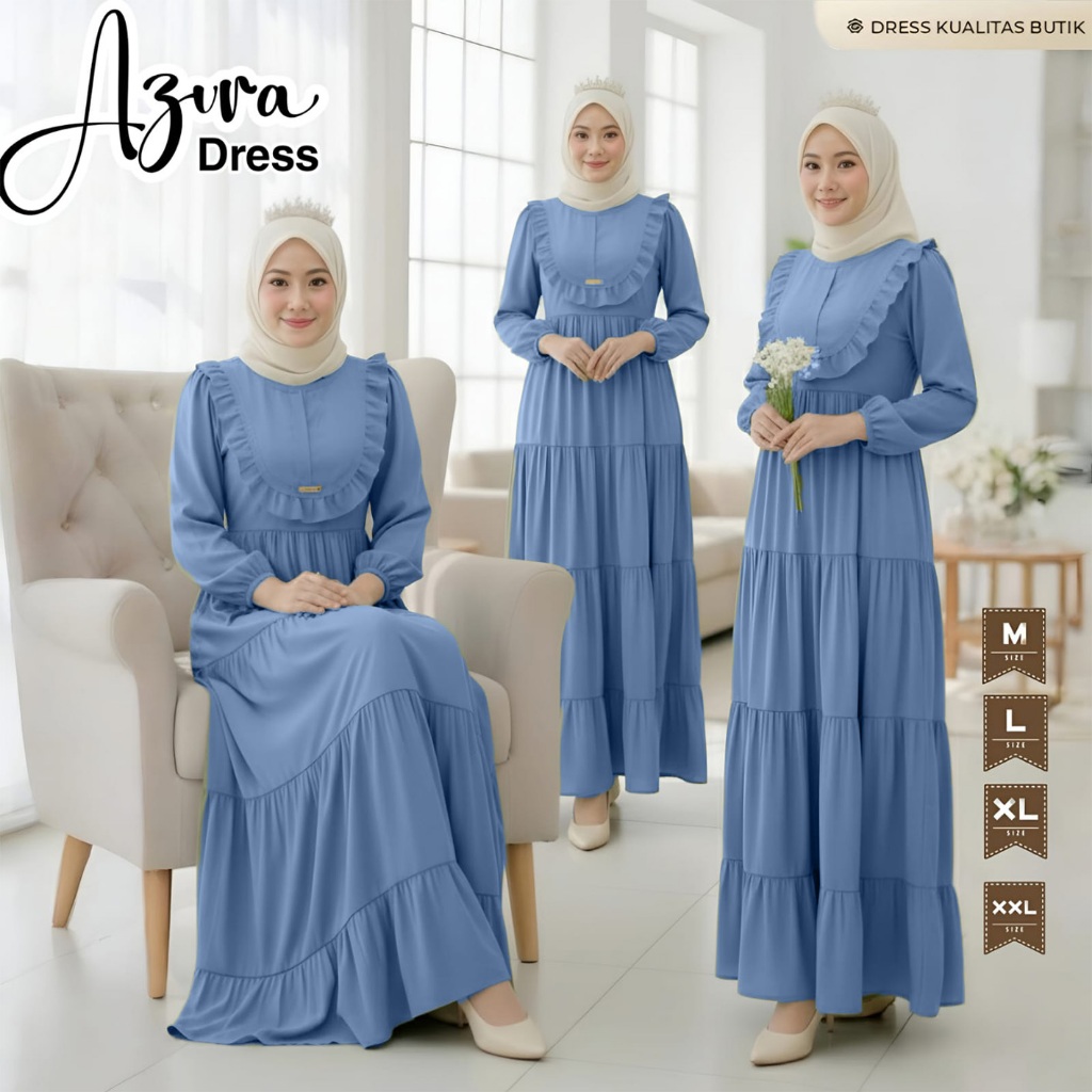 Yuna Dress Abaya Motif Simpel Elegan Bahan Crinkle Airflow Premium