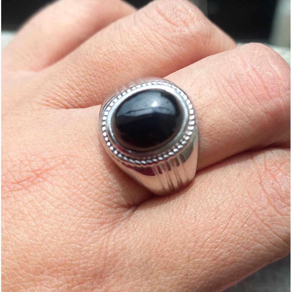 cincin batu kecubung tanduk mewah berkualitas