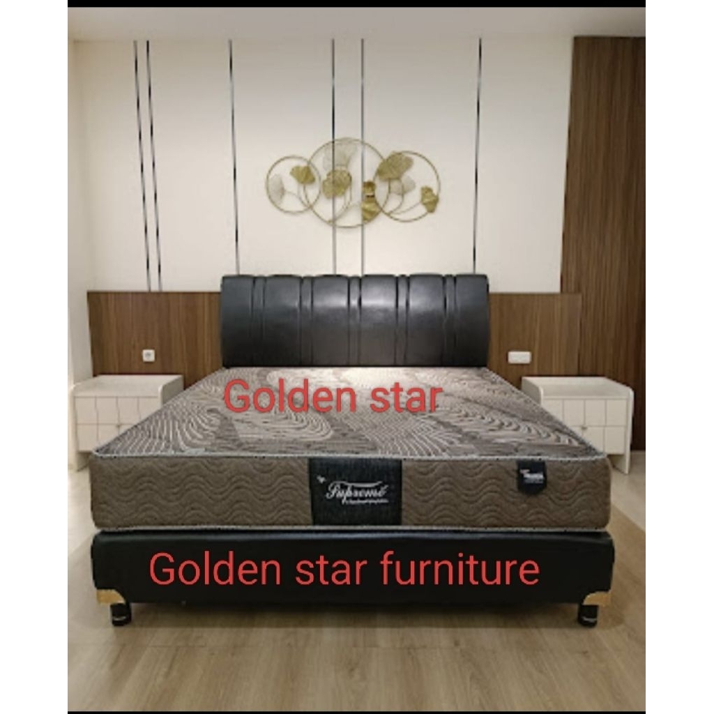 SET Kasur Springbed American Supreme Pillo Std + HB.MILAN ( Fullset)