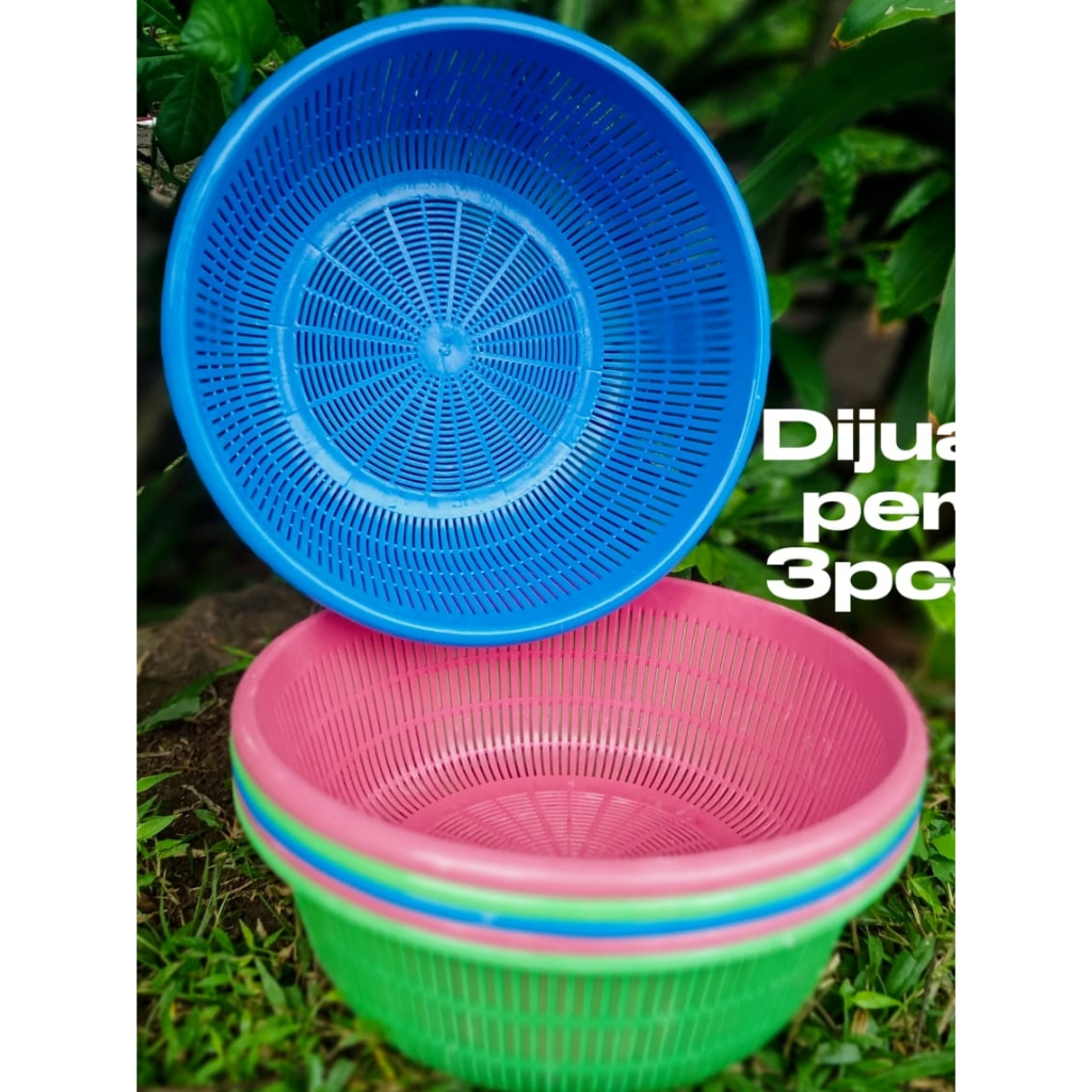 3Pcs Wakul Bakul 33cm - Bakul Plastik Besar - Bakul Nasi - Wakul Plastik Serbaguna