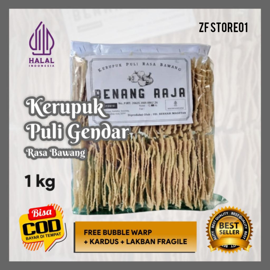 Kerupuk Puli Mentah 1Kg Kerupuk Gendar Rasa Bawang Benang Raja