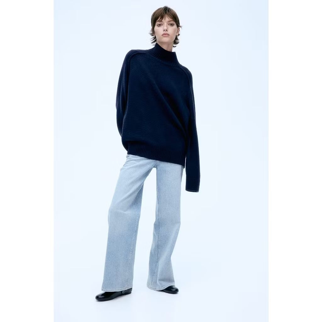 H&M Celana Panjang Kulot Jeans High Waist HW Wanita Cewek