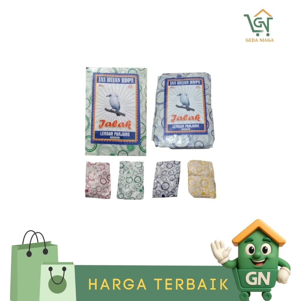 Jas Hujan Plastik HDPE / Stelan Jaket Celana Polkadot