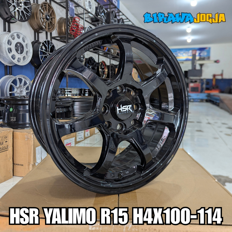 PELEK AVANZA AGYA BRIO RING 15 ORIGINAL HSR YALIMO WARNA HITAM GLOSSY VELG R15 GLOSSY BLACK