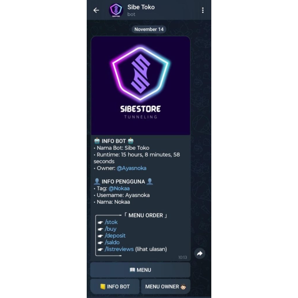 Script Bot Telegram Auto Order