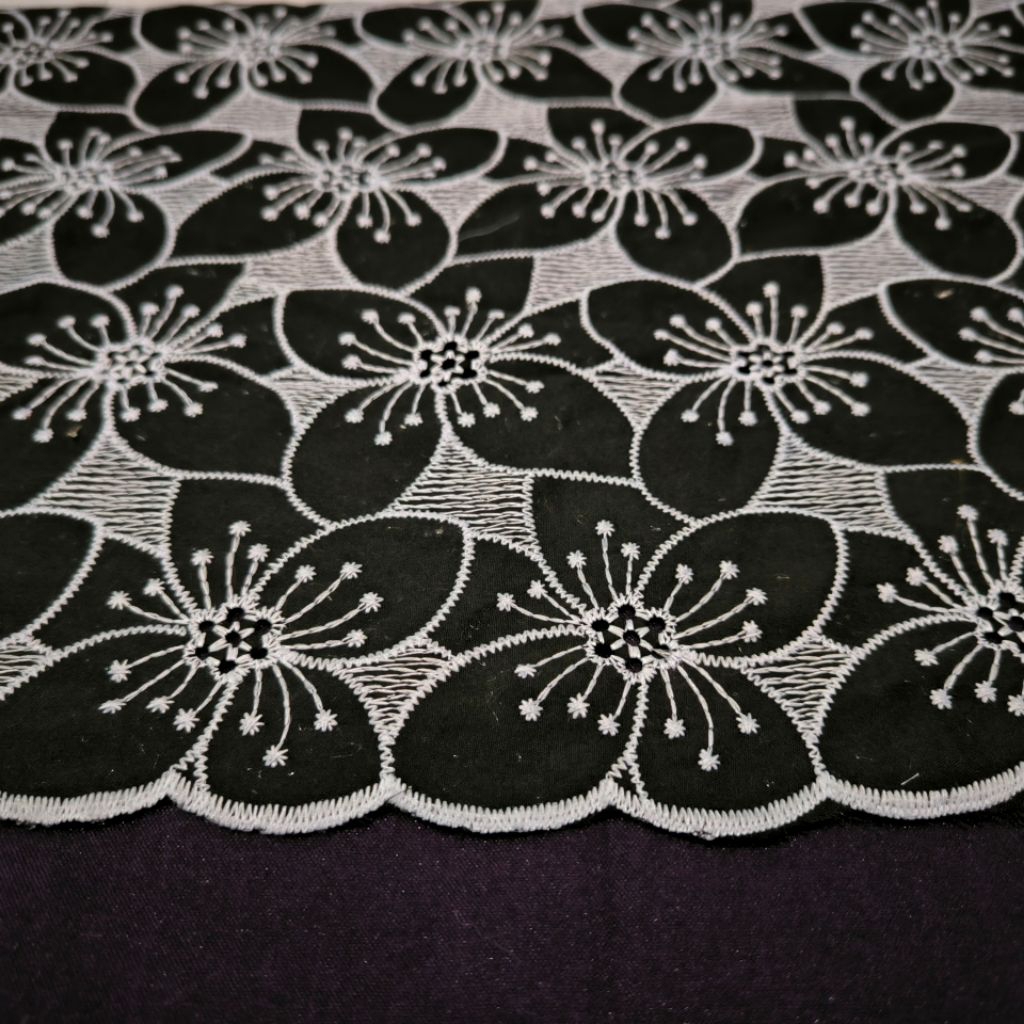 Renda Pinggiran Lebar Untuk Sambungan Baju, Renda Bordir Harga Per Setengah Meter