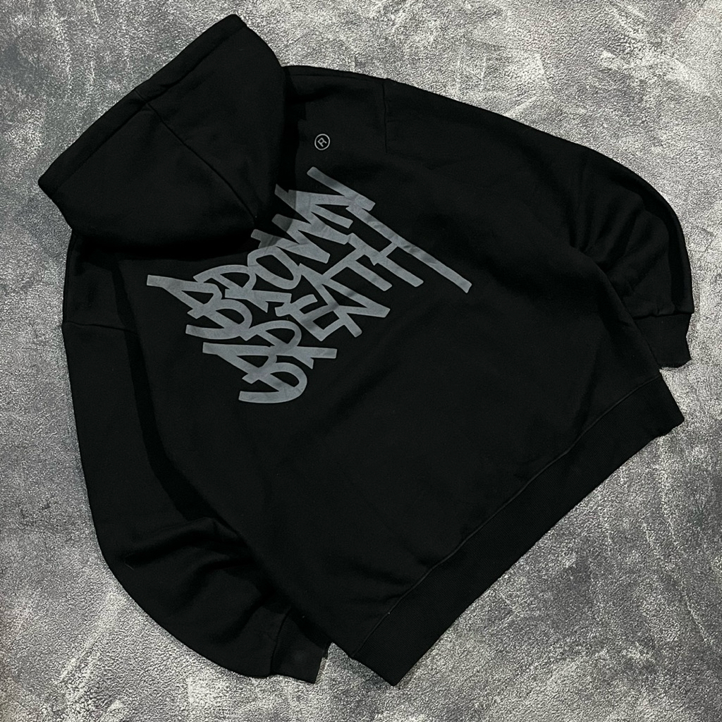 Hoodie Brown Breath Black On Black