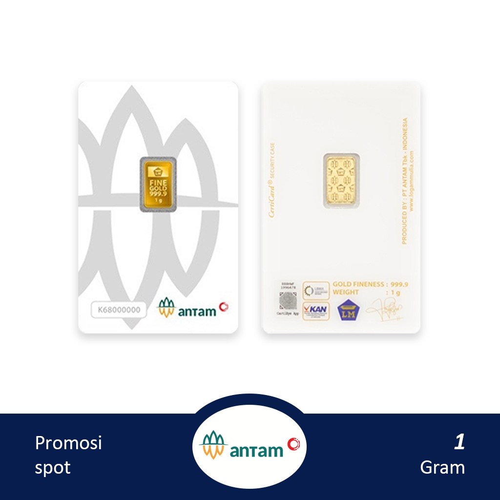 Logam Mulia 24K 1 gram Emas Batangan