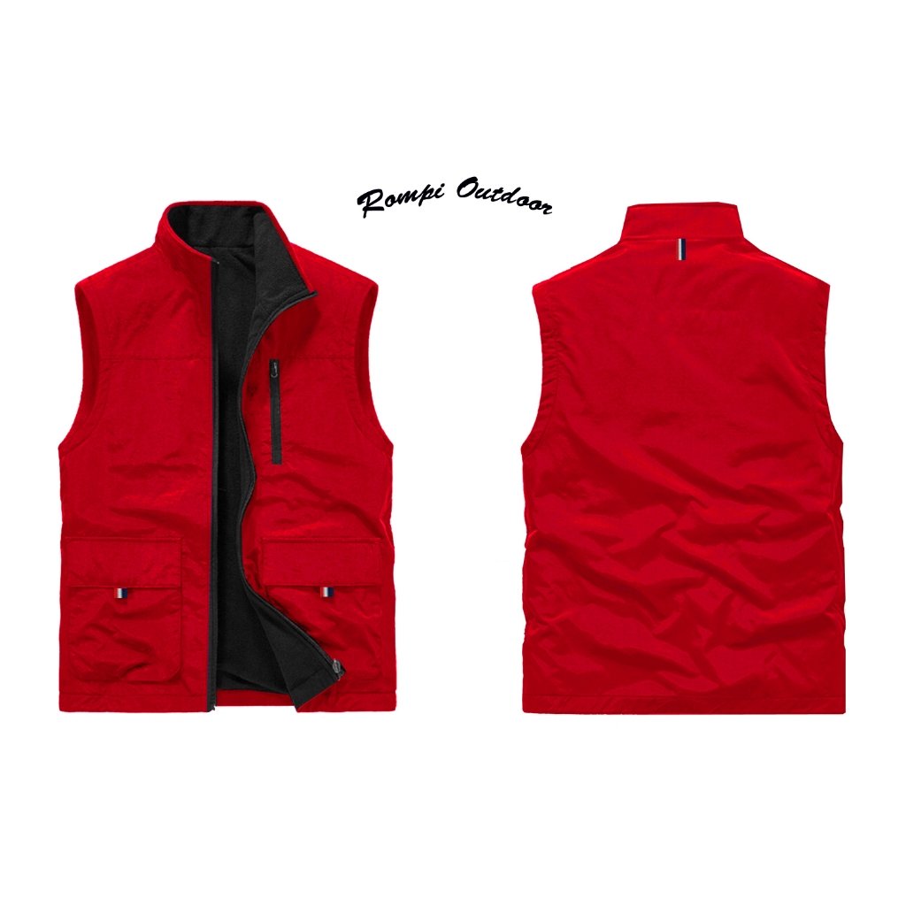 Rompi Pria, Rompi Vest Kekinian, Rompi Outdoor, Rompi Anti Angin, Rompi Motor, Rompi Bisa Custom Log