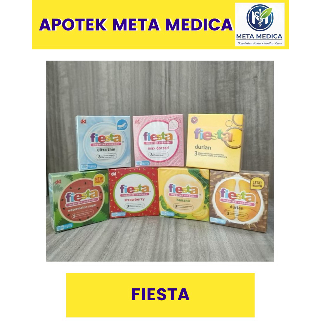 Fiesta Kondom Isi 3 Flavored Condoms