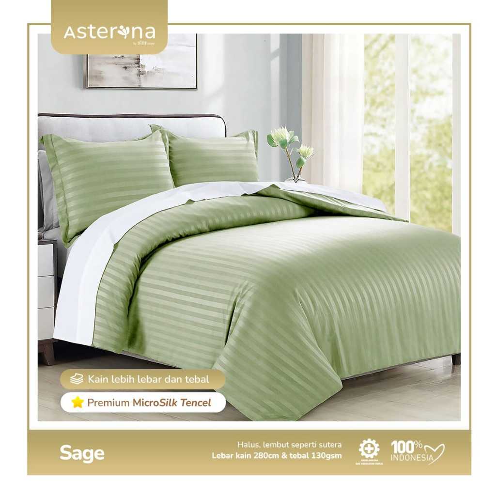 SPREI SET MICROTENCEL WARNA SAGE