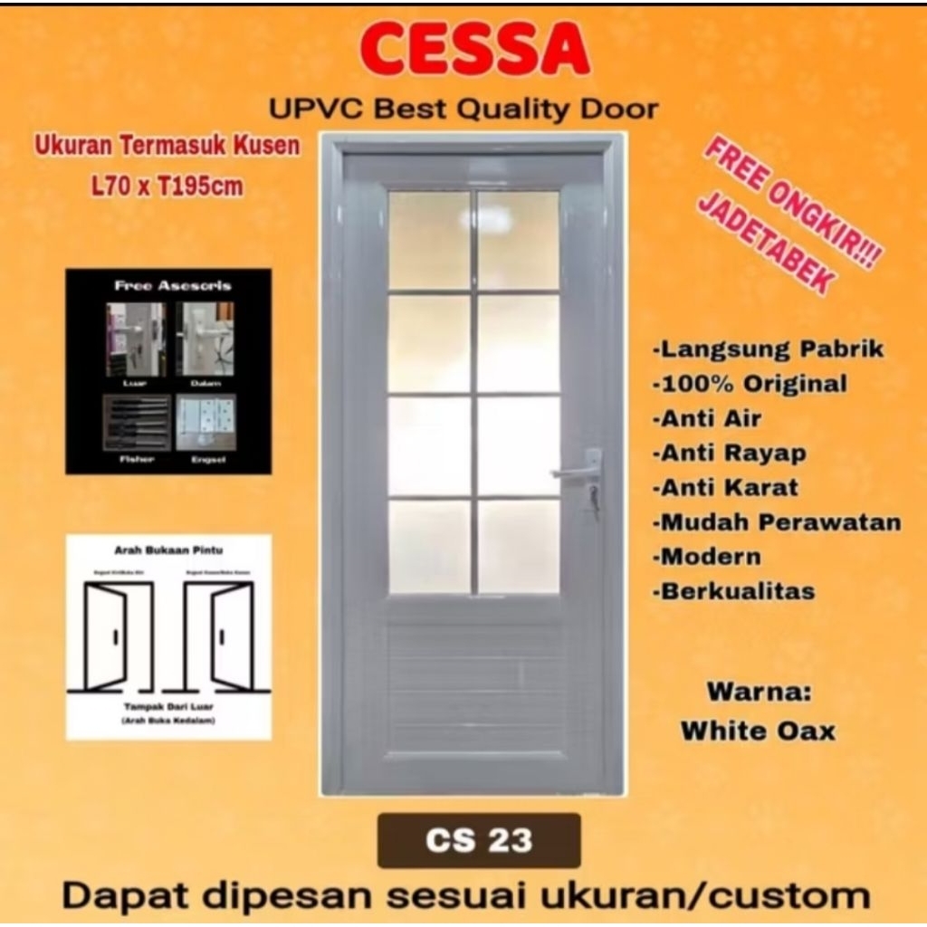 Pintu Upvc Cessa White Oax Custom