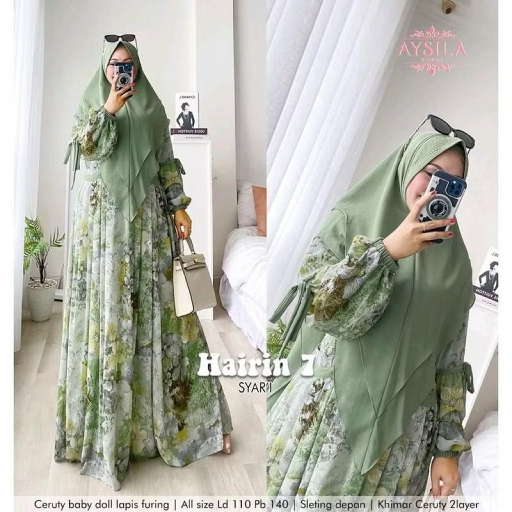 HAIRIN 7 LD110&LD120 (LABEL SAVNA )GAMIS SYARI HIJAB  CERUTY BUSUI FRIENDLY