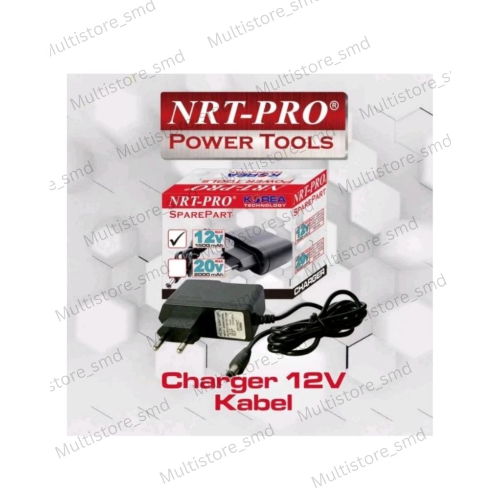NRT PRO Charger Bor Cordless 20 Volt 12Volt / Cas Mesin Bor Baterai 20V 12V