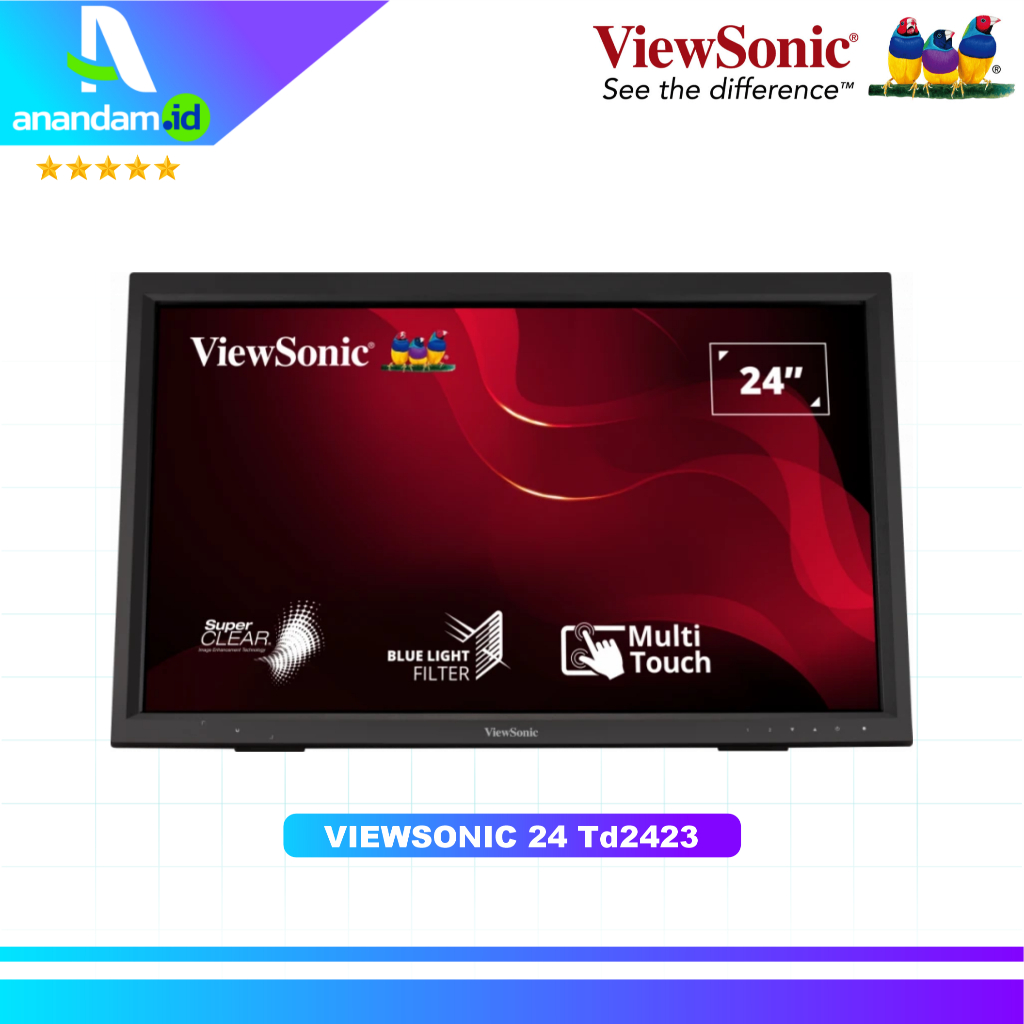 Monitor ViewSonic 24” IR Touch Monitor TD2423 - Monitor ViewSonic 24"