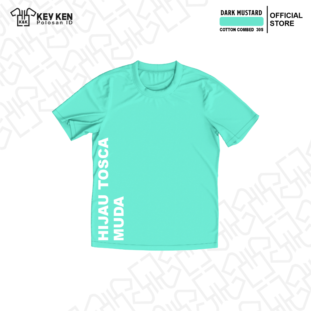 kaos polos cotton combed 30s hijau tosca muda pria wanita termurah