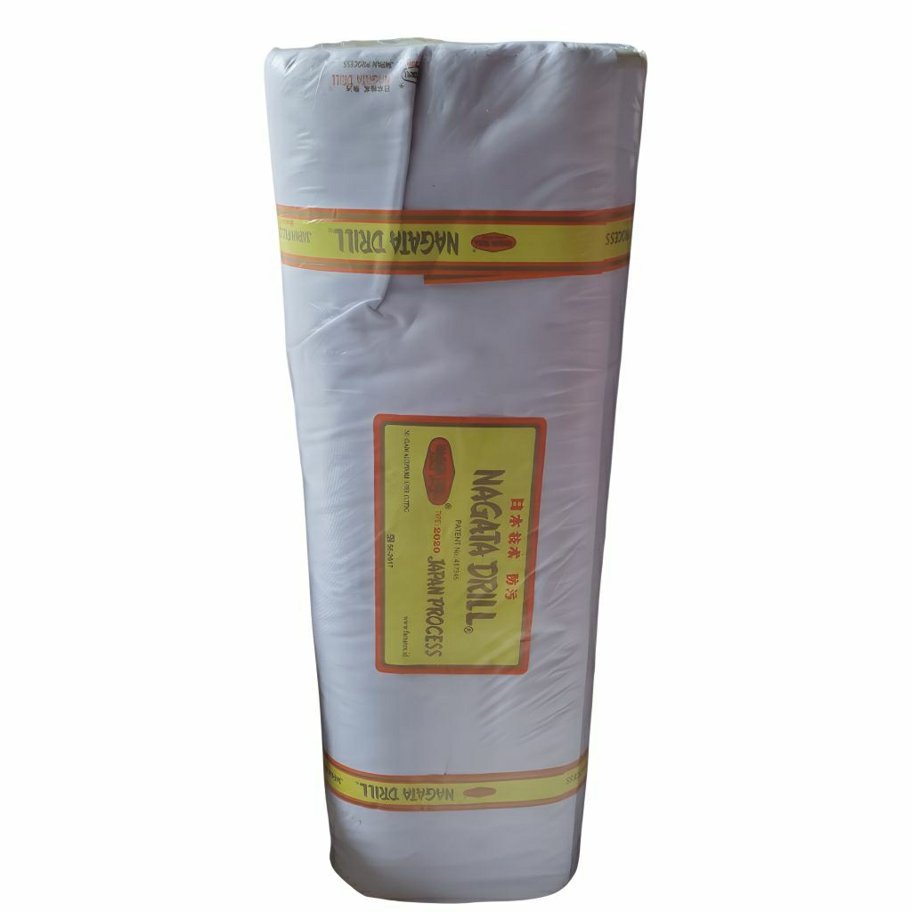 KAIN NAGATA DRILL JAPAN - GRADE (A) WARNA PUTIH (P-00) UNTUK SERAGAM SEKOLAH ATAU KERJA