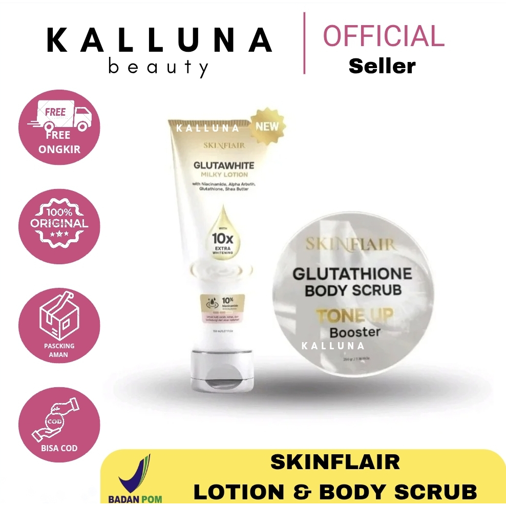 SKINFLAIR WHITE GLOW PERFECT MASK POWDER - MASKER WHITENING GLOWING - SKINFLAIR LOTION GLUTAWHITE