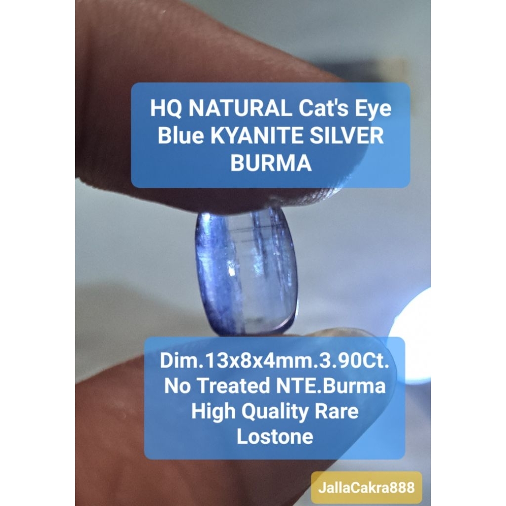 Natural Cat's Eye KYANITE Blue Silver Burma Alami  UNIK NTE Batu AURABo0ster Unik Crystal | Terjual 