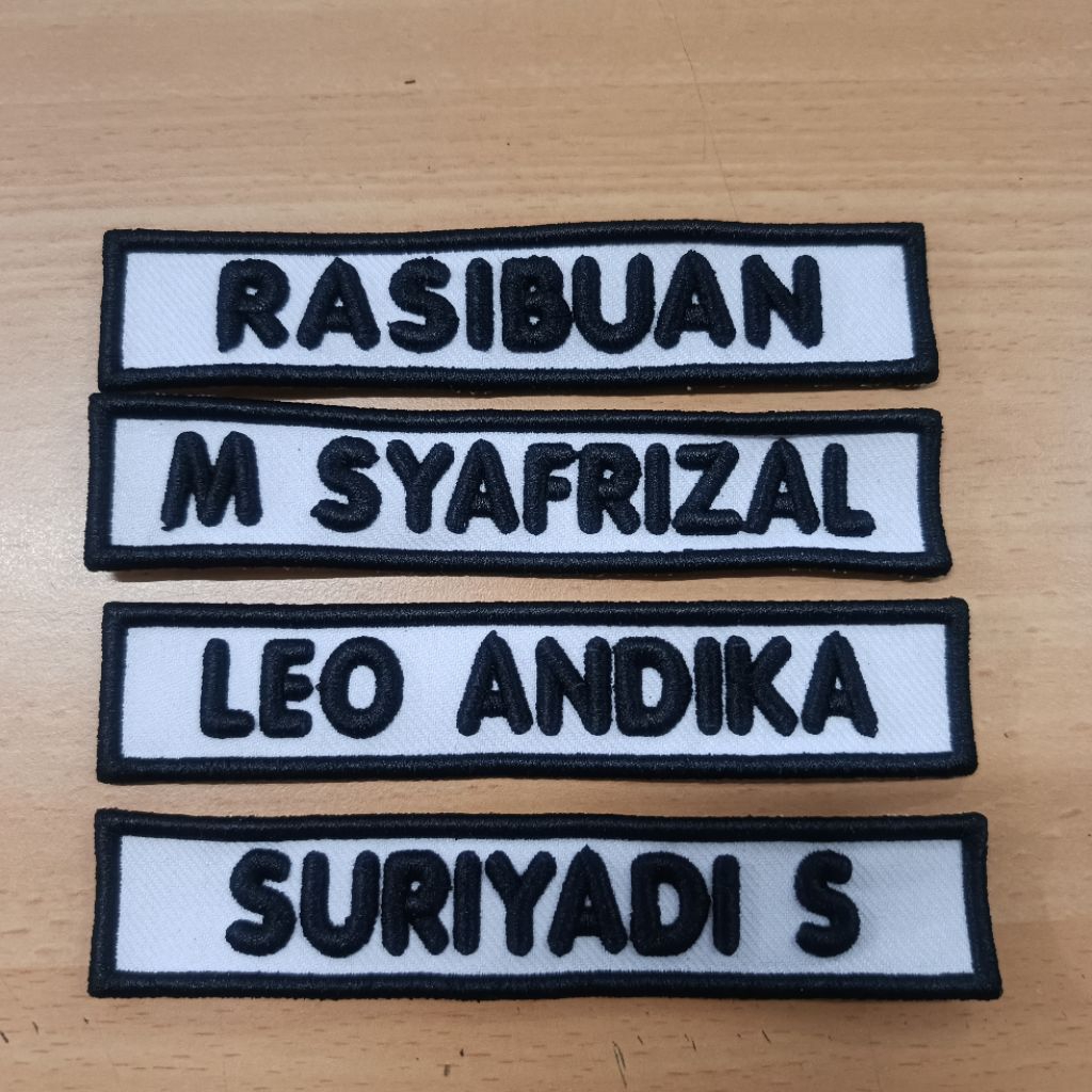 Bet Nama // Name Tag // Papan Nama custom Bordir Timbul
