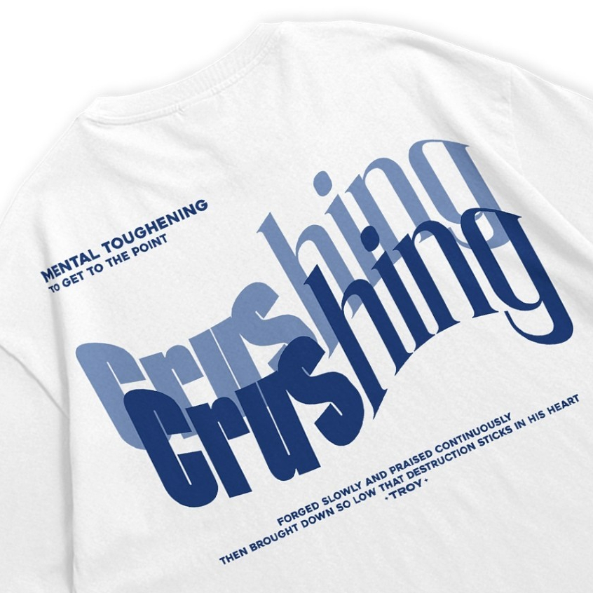 Troy Company Oversize Tshirt White Crushing - Kaos Oversize Putih Lengan Pendek OVD 2509