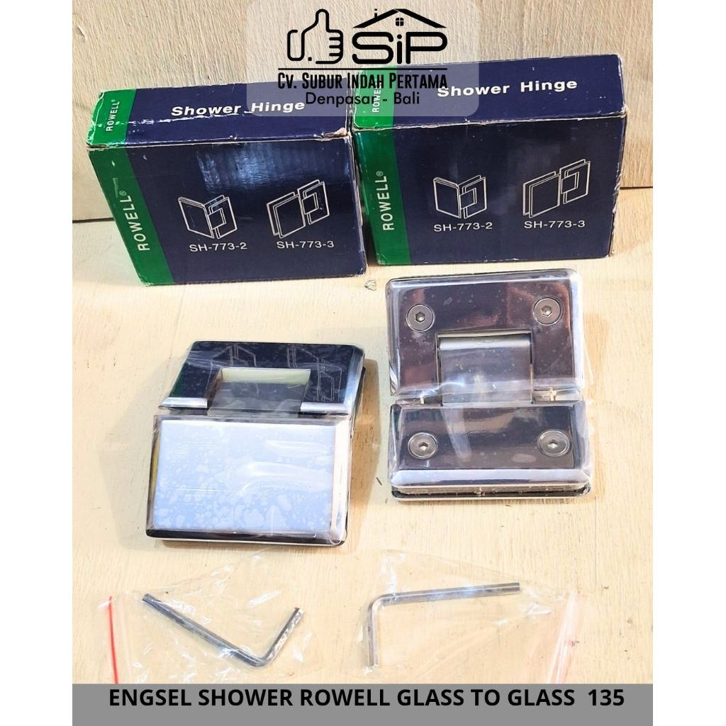 ENGSEL SHOWER ROWELL GLASS TO GLASS 153/Engsel Pintu Kaca/Engsel Pintu Kamar Mandi Kaca